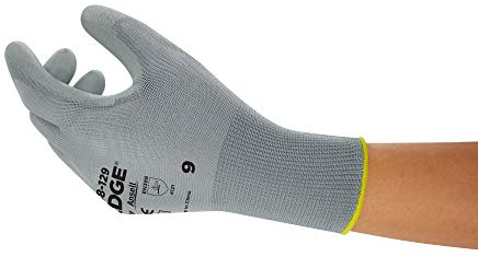 Ansell Edge 48-129 Guantes de trabajo para hombres y mujeres, guantes multiusos para bricolaje, mejoras del hogar y aplicaciones mecánicas, gris, talla 6 (12 pares)