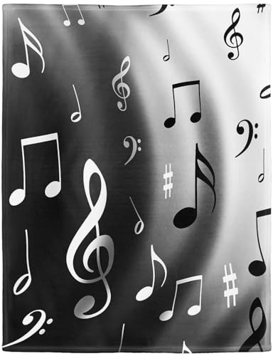 YISUMEI Decke 75x100 cm Kuscheldecken Sanft Flanell Weich Fleecedecke Bettüberwurf Grafiken Musik Noten