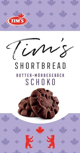 Tims Feines Shortbread Schoko 165 g I Original Kanadische Butterkekse I Buttriges, süßes Mürbteig-Gebäck ohne Konservierungsstoffe I Traditionelle kanadische Backwaren Made in Germany