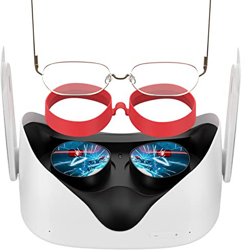 SUPERUS Protector de lente compatible con Oculus/Meta Quest 2, espaciador de gafas, accesorios de realidad virtual antiarañazos para evitar que tus gafas rayen las lentes VR (rojo)