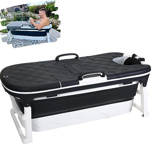 CRS Vasca da Bagno Pieghevole per Adulti | 138 cm | Ideale per Piccoli Bagni | Portatile da Posizionare Sotto la Doccia