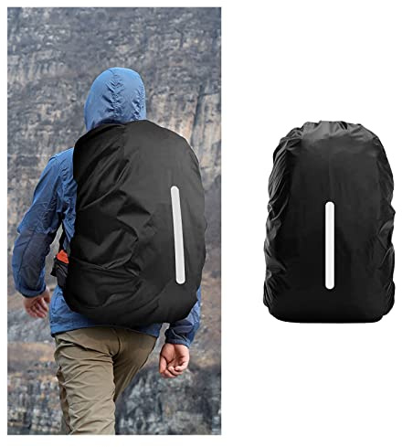 Souke Sports Rucksack Regenschutz – Regenhülle Schultaschen (30-40 L) mit Reflektorstreifen Rucksack Wasserdicht für Dunkle Jahreszeit, Wandern und Radfahren