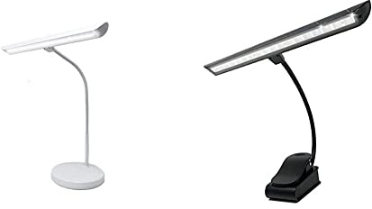 Infitronic IN18LEDKLW – 18 LEDs Klavierleuchte Klavierlampe (Weiß Variante) & IN18LEDNL - 18 LEDs Notenpultleuchte/Notenpultlampe/Klavierlampe/Leselampe/Dimmbar 2 Farbmodi Schwarz