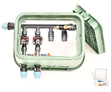 Plug&Rain 2er-Ventilbox Hunter PGV mit Durchflussregulierung und Druckluftanschluss, 25 mm (3/4) Expert