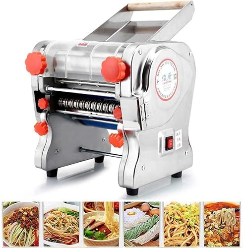UE-MAOLU 550W 220V Pasta Machine, Stainless Steel Electric Noodle Making Machine Pasta Roller Dough Roller Noodle Width 3Mm/5Mm Manual Pasta Machines