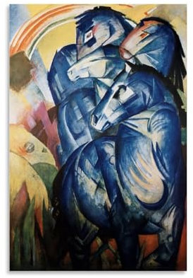 Franz Marc Artwork – Der Turm der blauen Pferde, Poster, ästhetischer Druck, Kunstdruck, Wandgemälde, Leinwand, Geschenke, moderne Schlafzimmerdekoration, 30 x 45 cm