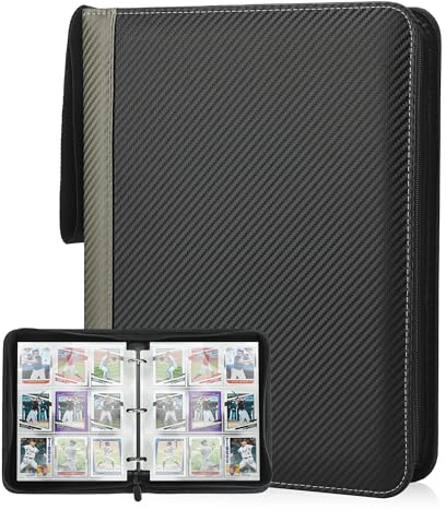 Deoyibu Album de cartes à collectionner pour 900 cartes, album de collection avec 9 compartiments et 50 pages pour organiseur de cartes, reliure en polyuréthane, pour cartes de sport, MTG, TCG