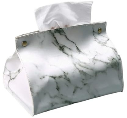 Taschentuchbox, Behälter, PU-Leder, Marmormuster, Serviettenhalter, Taschentuchbox, Papiertasche, Kosmetikbox, Etui, Beutel, Organizer taschentücher Box(Gray,3PCS)