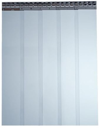 PVC Streifenvorhang 3x300mm KühlhausTransparent Höhe 2,75m x Breite 1,50m, Lamellenvorhang mit Schallschutz bis zu 30db, umweltfreundlicher Stallvorhang, PVC Vorhang recyclebar fertig vormontiert