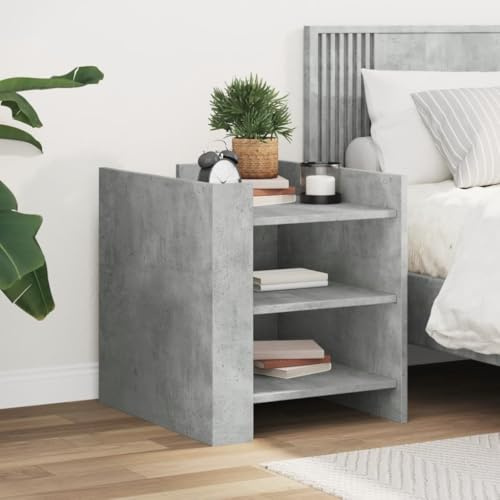 Sufrk Sängskåp betong grå 45 x 50 x 50 cm konstruerat trä sängbord sängbord bord sängbord skåp sidobord nattduksbord förvaring organiserare hem stativ för hem sovrum