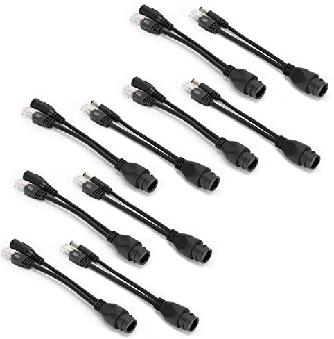 Naroote Répartiteur Poe, Adaptateur CPL Adaptateur Poe avec 5 Paires DC12V étanche pour Caméra IP (Black)