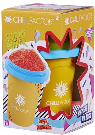 ChillFactor Colour Shock - Máquina de granizados Reutilizable para granizados, granizados caseros, Juguetes de Cocina, Naranja