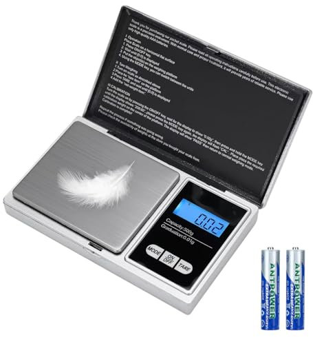 Taschenwaage, 500 x 0.01g Digitale Präzisionswaage, Präzisions Mini Küchenwaage, Digitalwaage Feinwaage Goldwaage Münzwaage mit LCD-Display,Tara-Funktion,7 Einheiten, für Küche,Schmuck, Kaffee,Kräuter