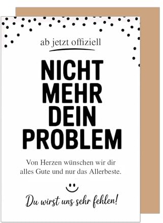 Edition Seidel Premium Glückwunschkarte zum Abschied mit Umschlag. Abschiedskarte mit Spruch Grußkarte Karte Ruhestand Jobwechsel Arbeit Mann Frau Kollege Kollegin Freunde Wünsche (AS161 SW025)