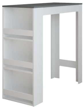Vicco Bartisch Repose, Weiß/Anthrazit, 45 x 110 cm | mit Ablagefächern zur Aufbewahrung von Küchenutensilien