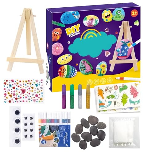 Générique Kit de Peinture sur Pierres,Kit De Peinture Sur Pierres Fluorescentes Pour Enfant | Set de Artistique sur Galets pour Garçons Filles