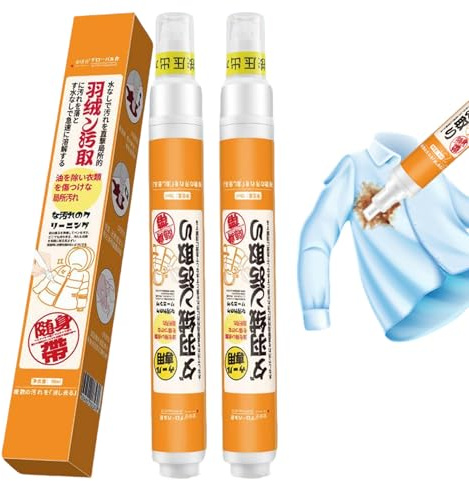 Caelura 2 Stück Fleckenentferner Kleidung, 10 ml Fleckenstift, Stain Remover Pen, Fleckenteufel, Fleckenentferner Stift, Fleckenstift für Unterwegs, Reisen, Verschiedene Flecken, Kleidungsreinigung
