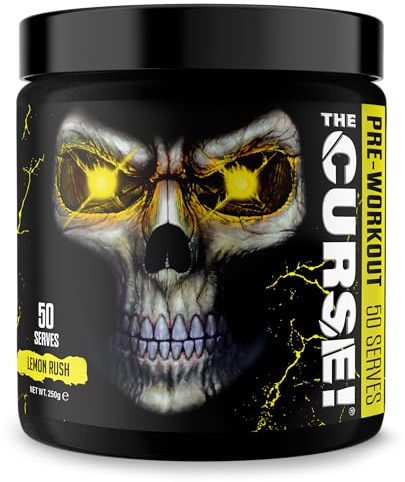 JNX Sports The Curse! Pre-Workout Powder – Lemon Rush, 250g | Energy, Focus & Endurance Booster | Beta-Alanine, Creatine, L-Citrulline, Caffeine