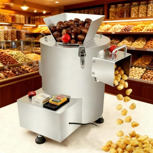 TozMvi Sgusciatrice per Castagne Elettrica 12v/220v, Sgusciatrice in Acciaio Inox Professionale 550w/350w, capacità Produttiva 200 kg/H 220V