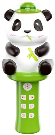 Microphone Chantant pour – Jouet De Karaoké Panda De Dessin Animé, Unité Interactive sans Fil avec Effets Sonores | Idéal pour L'apprentissage Précoce, Séances De Simulation, Musique Amusante