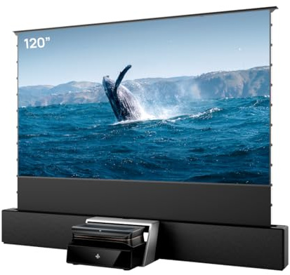 AWOL VISION LTV-3000 Pro 4K 3D RGB Ultra Short Distance Projector&ALR Cinematic Screen Projector&120 Smart All-in-One UST Projector Cabinet Bundle