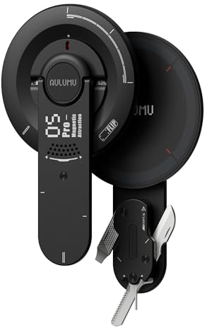 Aulumu G05 Pro Magnetic Phone Grip Stand for MagSafe Ring 5-in-1 EDC Tool 360° Rotation Adjustment Ultra Slim Lightweight with Screwdriver/Steel File/Saw Blade/SIM Ejector Pin/Utility Knife, Black