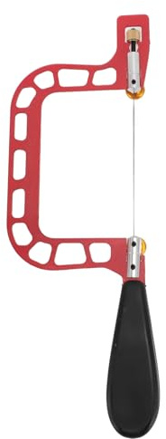 SIXRUN Kit de Sierra para Joyería, Marco de Sierra para Joyero de Acero y Plástico con 144 Hojas, Curvo de Tensión Ajustable para Fabricación de Joyas, Corte de Metal, Madera y Plástico