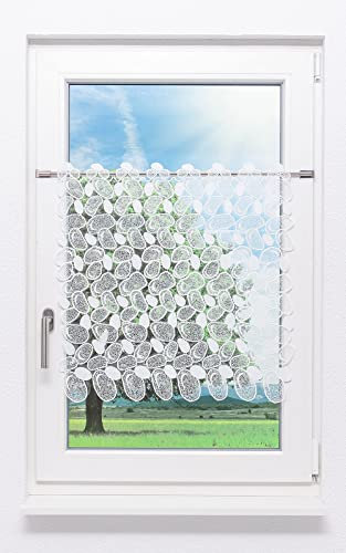 Plauener Spitze Scheibengardine Kieselsteine (Bx H) 96cm * 60cm weiß