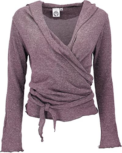 GURU SHOP Wickelshirt, Baumwollstrick Pullover, Wickeljacke - Altrosa, Damen, Baumwolle, Size:M