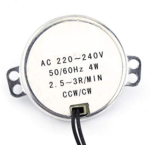 TOPINCN Elektrisch Synchron Motor Ausgerichtet Motor Synchron Motor Drehscheibe Motor Runden 4W CW/CCW Wechselstrom 220-240V MEHRWEG VERPACKUNG (2.5-3RPM)