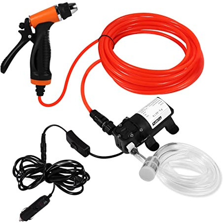 130PSI 12V High Pressure Electric Car Washer Cleaning Machine Trigger Spray Gun Washing Kit for Car Caravan Yacht Garden