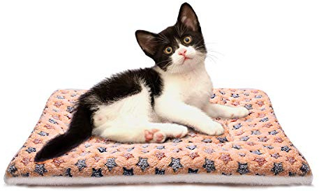 Fleece Hundedecke Katzendecke Super Softe Warme und Weiche Hundematte für Haustier Hund und Katze Gelb M