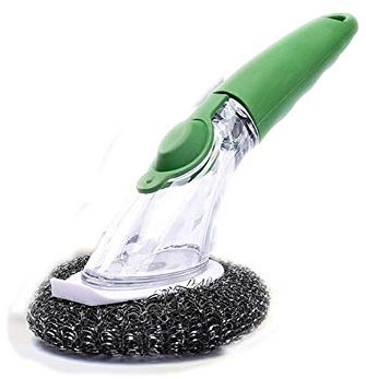 Kitchen Multifunctional Long Handle Automatic Liquid Addition Sponge Silicone Steel Wire Dishwashing and Pot Washing Brush Durable