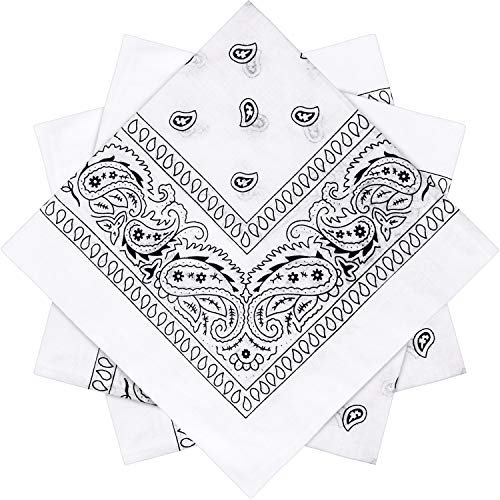 SATINIOR Herren 3 Stück Paisley Schal Kopftuch Halstücher Kopf Verpackung Cashew Bandana weiß mittel
