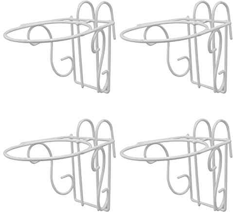 Cabilock 4stücke Hängende Blumentopf-halter Aus Eisen Für Balkon Und Gartengeländer Aufhängen Von Orchideen Und Anderen Pflanzen Platzsparendes Design