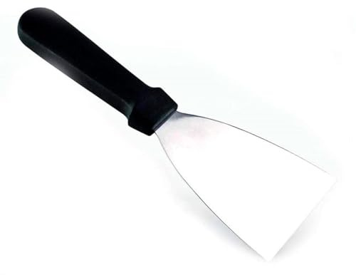 LifeStyle - Espátula triangular de acero inoxidable 24 cm, paleta de cocina y repostería, mango de plástico con agujero, utensilio para servir comida, parrilla