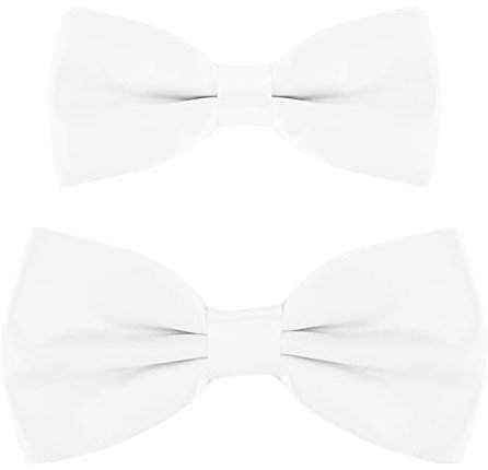 DonDon Vater-Sohn Fliegen Set im Partnerlook, bereits gebunden und verstellbar - Weiß