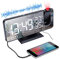 LITEYPP Despertador Proyección,Radio Despertador Digital con Proyección de 180° Giratorio,4 Brillo de Pantalla Ajustable,8 Pantalla LED,Alarma Dual,FM Radio,Función Snooze,Carga USB