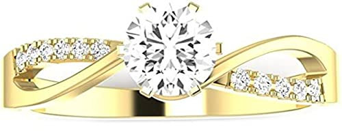 KnSam Verlobungsring PT950 Platin, Solitärring Hochzeit Ringe 0.45ct Elegant Verdrehte Split Shank Diamant I-J I1 Clarity Hauptstein Stein, Echter Schmuck Gr.56 (17.8)