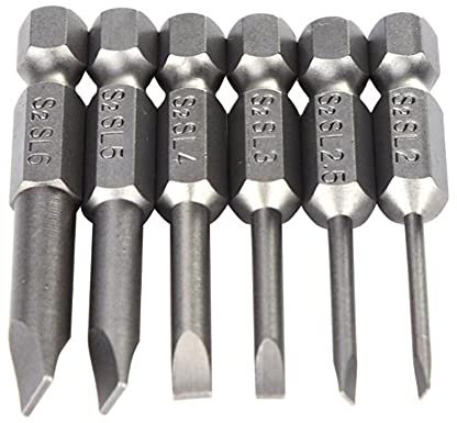 ZYWUOY Set di 6 punte per cacciavite a stella magnetica in acciaio da 50 mm, punte magnetiche a testa piatta, punte magnetiche da 2,0-6,0 mm