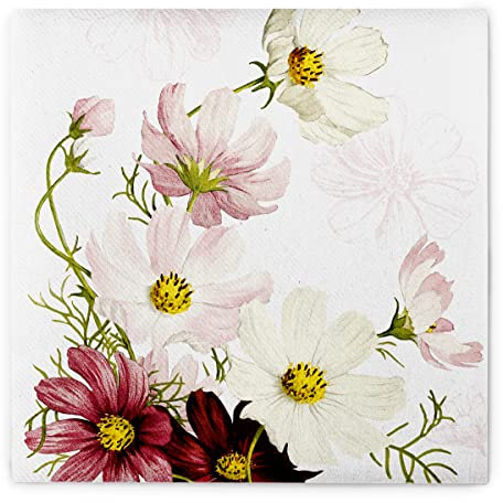 Mank Airlaid Servietten 40 x 40 cm, perfekt für Gastronomie und Feiern, stoffähnlich und saugstark Hochzeit Serviette 50 Stück Cosmea