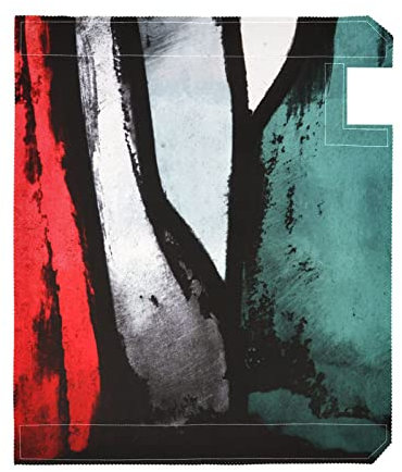 Retro Abstract Paint Red Black White Green Pattern Polyester with Magnetic Strips Mailbox Cover, Oversized Fade Resistant Letter Post Wraps, Seasonal Outdoor Decor 25.5x20.8