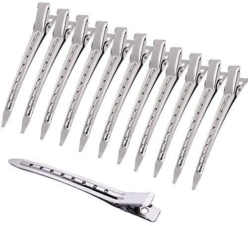 Haarspangen aus Metall, 8,9 cm, Entenschnabel, Abteil-Clips für Locken, Haarclips, professionelles Abteilen, Friseur und Friseur-Styling (24 Clips)