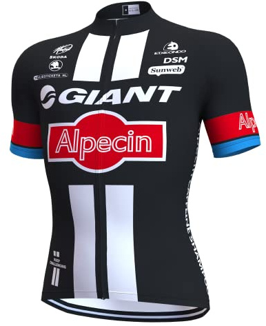 assocauicy Herren Fahrradtrikot Kurzarm Hochleistungs-Rennradtrikot Atmungsaktiv Radtrikot Radsportbekleidung mit 3 Taschen