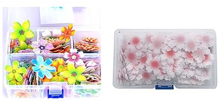 200 Stück Tortendeko Essbar Blumen Kirschblüten Klebreispapier Tortenaufsatz Essbare Kuchen Blumendeko Torten Bunte Oblatenpapier Cupcake Topper für Hochzeit Geburtstag Kuchen Dekoration