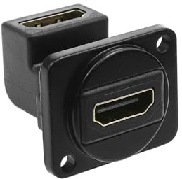 ECSiNG Adaptateur de Montage sur Panneau HDMI 2.0 à 90 Degrés Femelle à Femelle Connecteur à Angle Droit Coupleur HDMI en Forme de D pour Ordinateur Lecteur Blu-Ray HD TV Projecteur d'interface HDMI