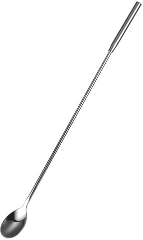 QUARKZMAN Cuchara de Mezcla de Mango Largo, Cuchara de Mezcla de Barman de Acero Inoxidable, Cucharilla de Cóctel, Cuchara de Mezcla (Longitud: 300mm/11.81, Negro)