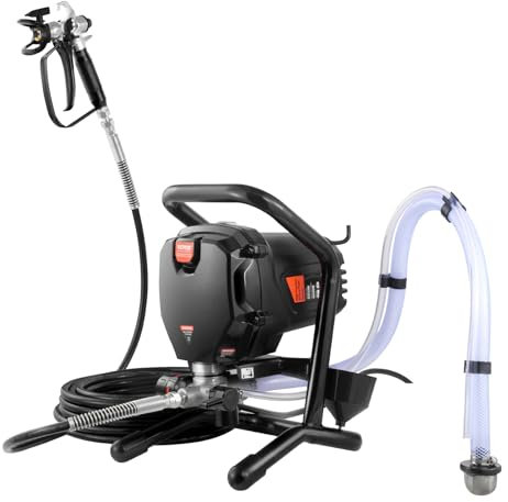 VEVOR Spruzzatore Airless per Vernice con Supporto, Spruzzatore Airless Elettrico ad Alta Efficienza da 750 W 3000 PSI, Effetto Verniciatura, per Mobili e Recinzioni Interni ed Esterni di Casa