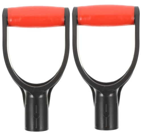 2 Stück Ersatz Schaufelstiel Kunststoff D-förmiger Griff | Ergonomischer Ersatzgriff, Glatte Oberfläche und Bequemes Handling, Dekorativer Stil, Passend für Garten und Schneeschaufeln
