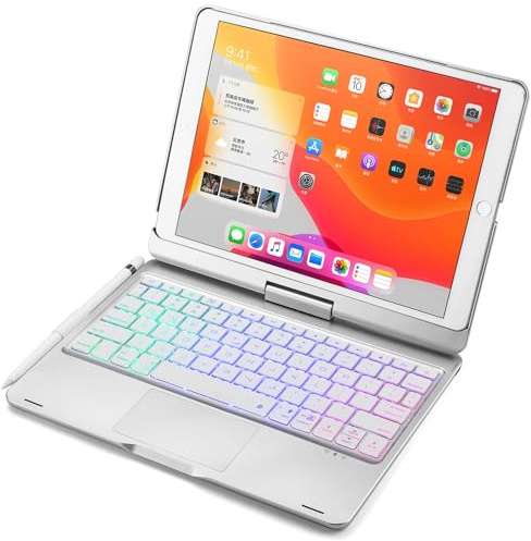 Funda de teclado para iPad Air 3 (10.5 pulgadas) / iPad Pro 2017 (10.5 pulgadas), rotación de 360 grados, teclado retroiluminado